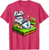 Bunny Happy Easter Day Egg Video Game Gift Men Boy Kid Gamer T-Shirt in Red Heather