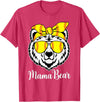 Mama Bear Face Apparel Softball Mama Bear With Sunglasses Bandana Momma Mothers Dy T-Shirt - Red Heather