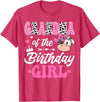 Birthday Girl Farm Cow Matching Party Grandma Of The Birthday Girl Farm Cow 1St Birthday Girl T-Shirt - Red Heather