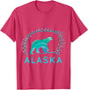Funny Polar Bear Alaska Day Northern Light Gift Alaska Polar Bear with Polar Lights and Stars T-Shirt - Red Heather
