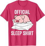 Cute Farmer Animal Designs Official Sleep Shirt Sleeping Cute Pig Piggy Farmer T-Shirt - Red Heather