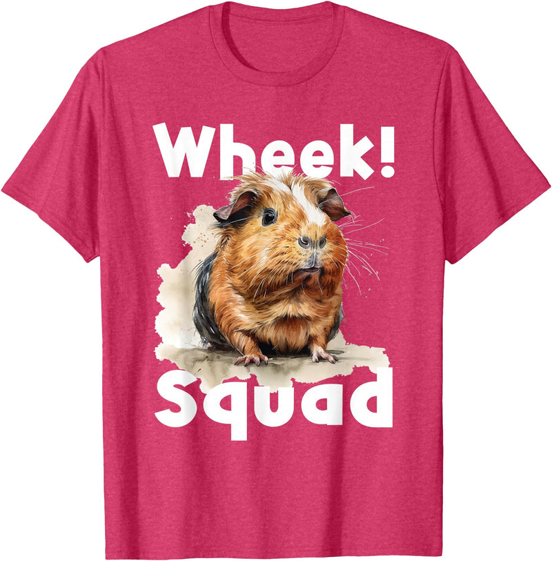 Funny Guinea Pig Shirts Wheek Squad - Guinea Pig Owner Pet Animal Lover Veterinarian T-Shirt - Red Heather