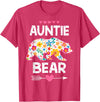 Auntie Bear Cute Floral Mother's Day Family Matching Party T-Shirt - Red Heather