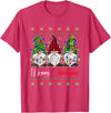 Xmas Lights Gnomes Holiday Graphics Merry Christmas Leopard Buffalo Red Plaid for Men Women T-Shirt - Red Heather
