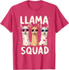 Funny Llama Alpaca Animal Lover Gifts Clothing Llama Squad T-Shirt - Red Heather