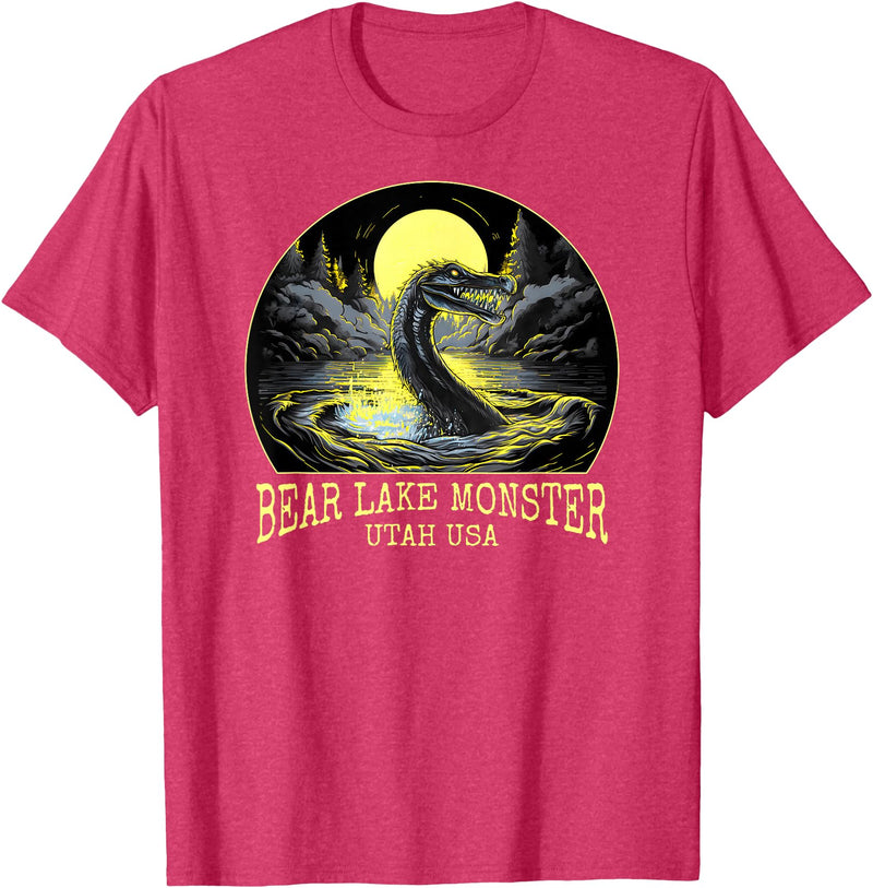 FunWearVm The Bear Lake Monster Cryptid Utah USA Cryptozoology T-Shirt - Red Heather