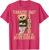 Vintage 60th Birthday 2026 Gifts Men Women 1966 60 Year Old Made in 1966 Teddy Bear 60th Birthday Men Women T-Shirt - Red Heather