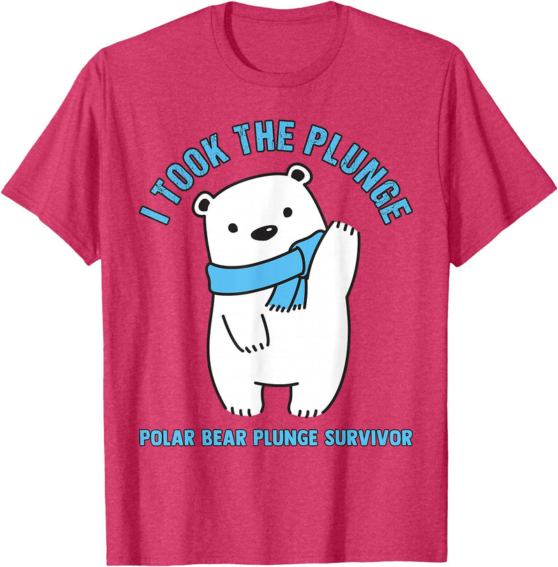 Polar Bear Plunge Survivor Polar Plunge Polar Bear I Took The Plunge Survivor T-Shirt - Red Heather