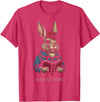 Retro Rabbit Death to Tyrants Vintage 90s, Funny Quote T-Shirt in Red Heather