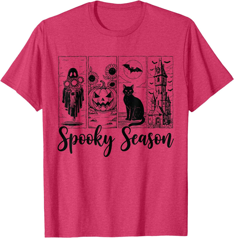 Halloween Spooky Tee Vintage Halloween Horror Spooky Season T-Shirt - Red Heather