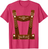 Bavarian Oktoberfest Halloween Costume Oktoberfest Costume Halloween Lederhosen T-Shirt - Red Heather