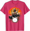 Drum Instrument Drummer Apparel Musical Animal Bear Playing Drums For Drum Lover And Musical Drummer Lover T-Shirt - Red Heather