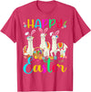 Happy Easter Three Llama Wearing Bunny Ear Happy Easter Llama Lover Three Llama Wearing Bunny Ear T-Shirt - Red Heather