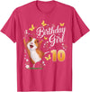 Giraffe Birthday Party by LazyPanda Guinea Pig Birthday Girl 10th Birthday Party 10 Year Old T-Shirt - Red Heather