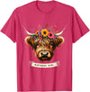 Humorous Highland Cow Gifts Highland Cow Birthday Girl Party T-Shirt - Red Heather