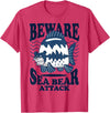 River Beautiful Day Beware Sea Bear Attack T-Shirt - Red Heather
