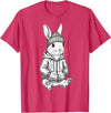 Urban Streetwear Bunny – Cool Hipster Rabbit Design Hoodie in Red Heather