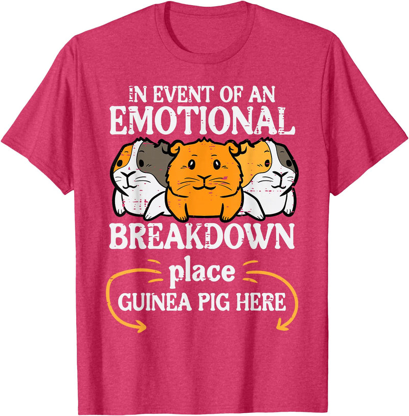 Guinea Pig Shirts For Men Women Kids Gift Emotional Breakdown Place Guinea Pig Cavy Pet Women Men Kids T-Shirt - Red Heather