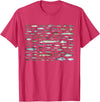 100 Types Of Fish Species Tee 100 Types of Freshwater Fish Species Fishing T-Shirt - Red Heather