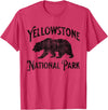 Yellowstone National Park Wyoming USA Outdoor Yellowstone National Park Bear Nature Hike Outdoors Vintage T-Shirt - Red Heather
