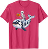 Orca Skeleton Halloween Whale Apparel Co. Skeleton Riding Mummy Orca Halloween Candy Whale T-Shirt - Red Heather