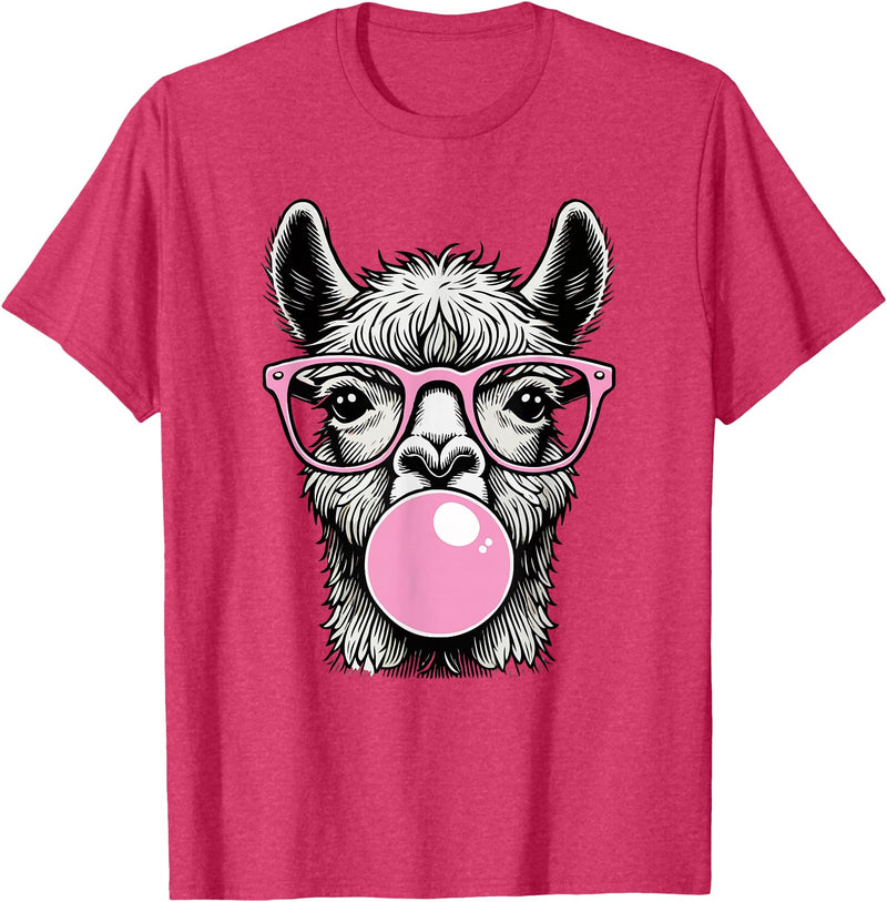 Llama Lovers Funny Animal Tee for Men Women & Kids Cute Llama Shirt for Women Funny Llama Lovers T-Shirt - Red Heather