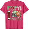 One Year Old Football Birthday Boy Matching Papa of The 1 Year Old Football Lover 1st Birthday Boy T-Shirt - Red Heather