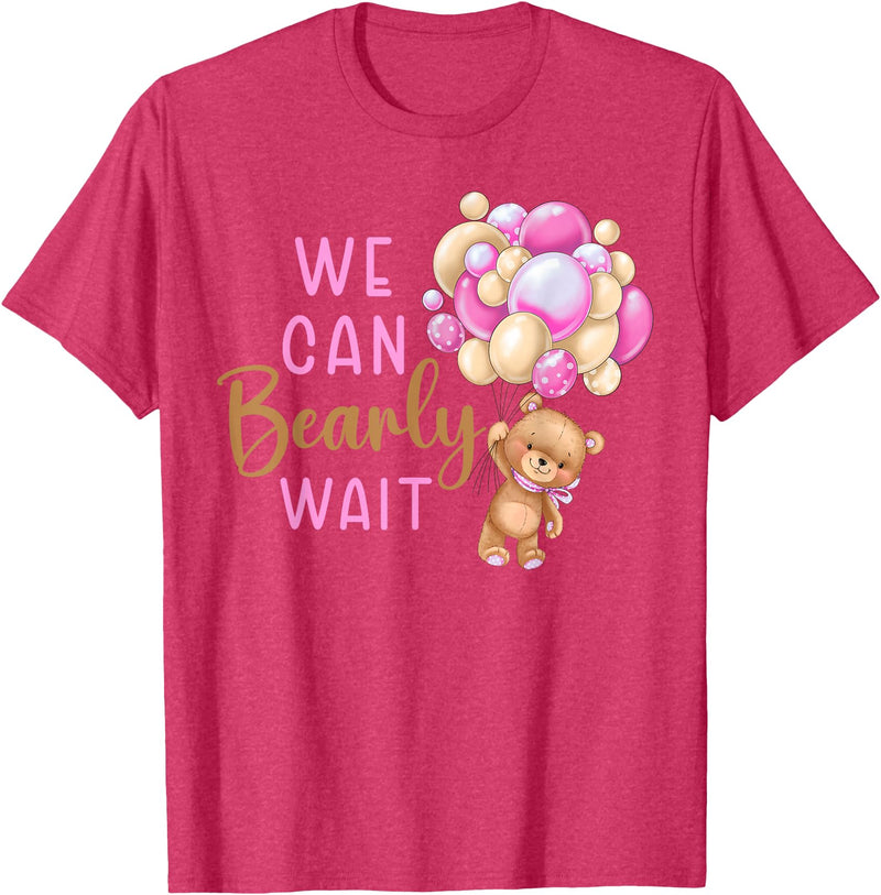 Can Bearly Wait baby shower Decorations Apparel We Can Bearly Wait Gender Neutral Baby Shower Party T-Shirt - Red Heather