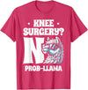 Llama Alpaca Lover Gifts Knee Surgery No Prob-llama Llamas Animal Lover T-Shirt - Red Heather
