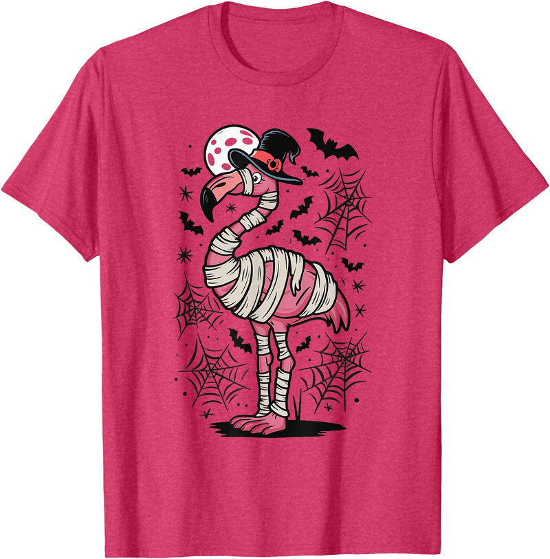 Flamingo Halloween Costume Mummy Spooky Flamingo Mummy T-Shirt - Red Heather