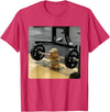 Hamster Deadlift Training Funny Cute Rat Weightlifting Meme T-Shirt - Red Heather