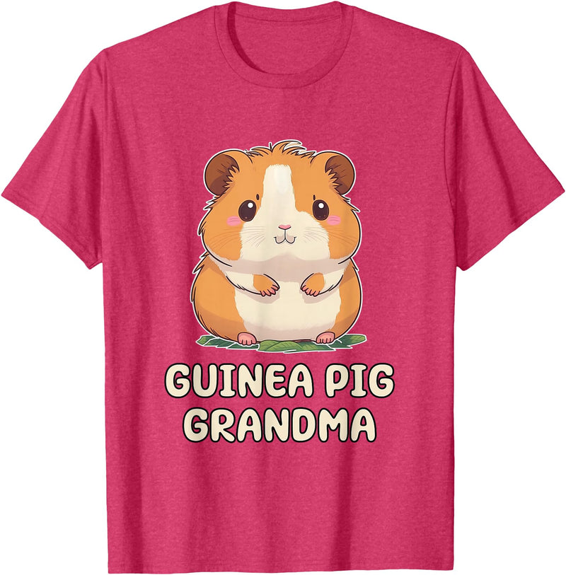 Best & Fun Guinea PIg Designs Funny, Cute Guinea Pig Grandma Grandmother Nana T-Shirt - Red Heather