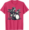 Cute Cow Playing Drums Cow Lover Apparel Cute Cow Playing Drums Cows Drummer Music T-Shirt - Red Heather