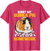 Sorry My Guinea Pig Ate My Homework Funny Pet Rodent Hamster T-Shirt - Red Heather