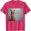 Funny Silly Horse Memes How Hungry? Sad Horse Meme Funny T-Shirt - Red Heather