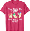 Zone - 365 Funny Pig Animals Lover Pigs Make Me Happy Humans Make My Head Hurt Funny Gift T-Shirt - Red Heather