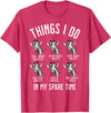 Things I Do In My Spare Time Giraffe Lover Funny Things I Do In My Spare Time Giraffe Safari Animal T-Shirt - Red Heather
