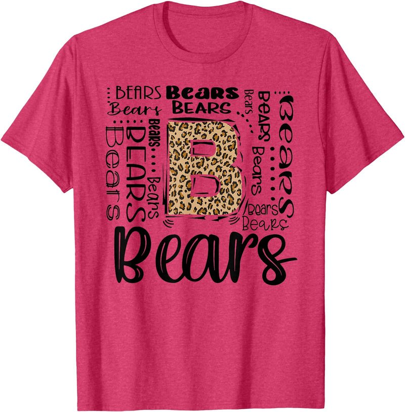 School & Teacher Apparel Teeready - Back To School Bears School Sports Fan Team Spirit Vintage T-Shirt - Red Heather