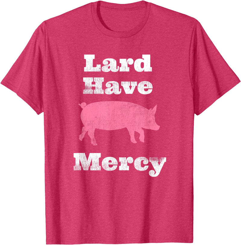 I Love Bacon Funny Apparel Tee Shirts Lard Have Mercy Bacon Breakfast Pig Hog Funny T Shirt T-Shirt - Red Heather