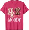 Highland Cow Print 4 Year Old Girl Birthday Gifts 4 Ever Moody Scottish Highland Cow 4th Birthday Girl T-Shirt - Red Heather