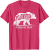 Vintage Yellowstone Retro Tees Tanks Tops Grizzly Bear Yellowstone National Park Est. 1872 T-Shirt - Red Heather