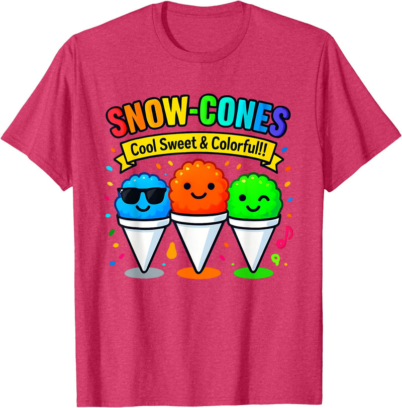 Halloween Shirts By HustlaGirl Snow Cones Cold Sweet and Colorful T-Shirt - Red Heather