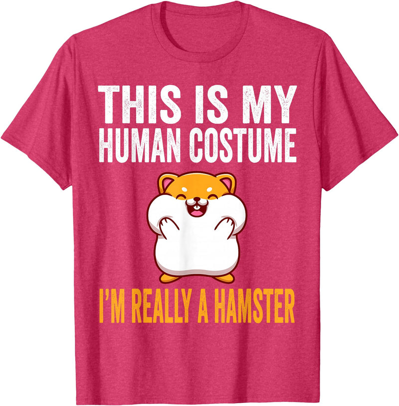 This is My Human Costume I'm Really A Hamster Halloween Kids T-Shirt - Red Heather