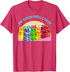 Cute Gummy World Funny Gummy Candy Bear Lover My Crew Rolls Deep Colorful T-Shirt - Red Heather