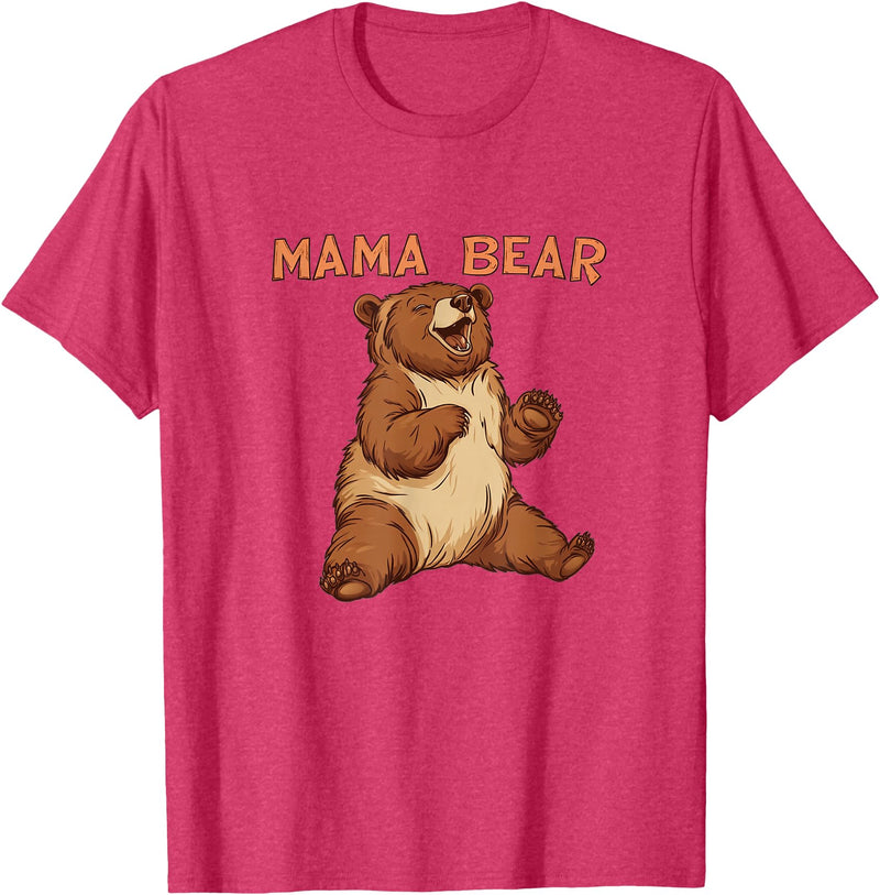 Happy Mama Bear Cool Vibes with Mama Bear Costume T-Shirt - Red Heather