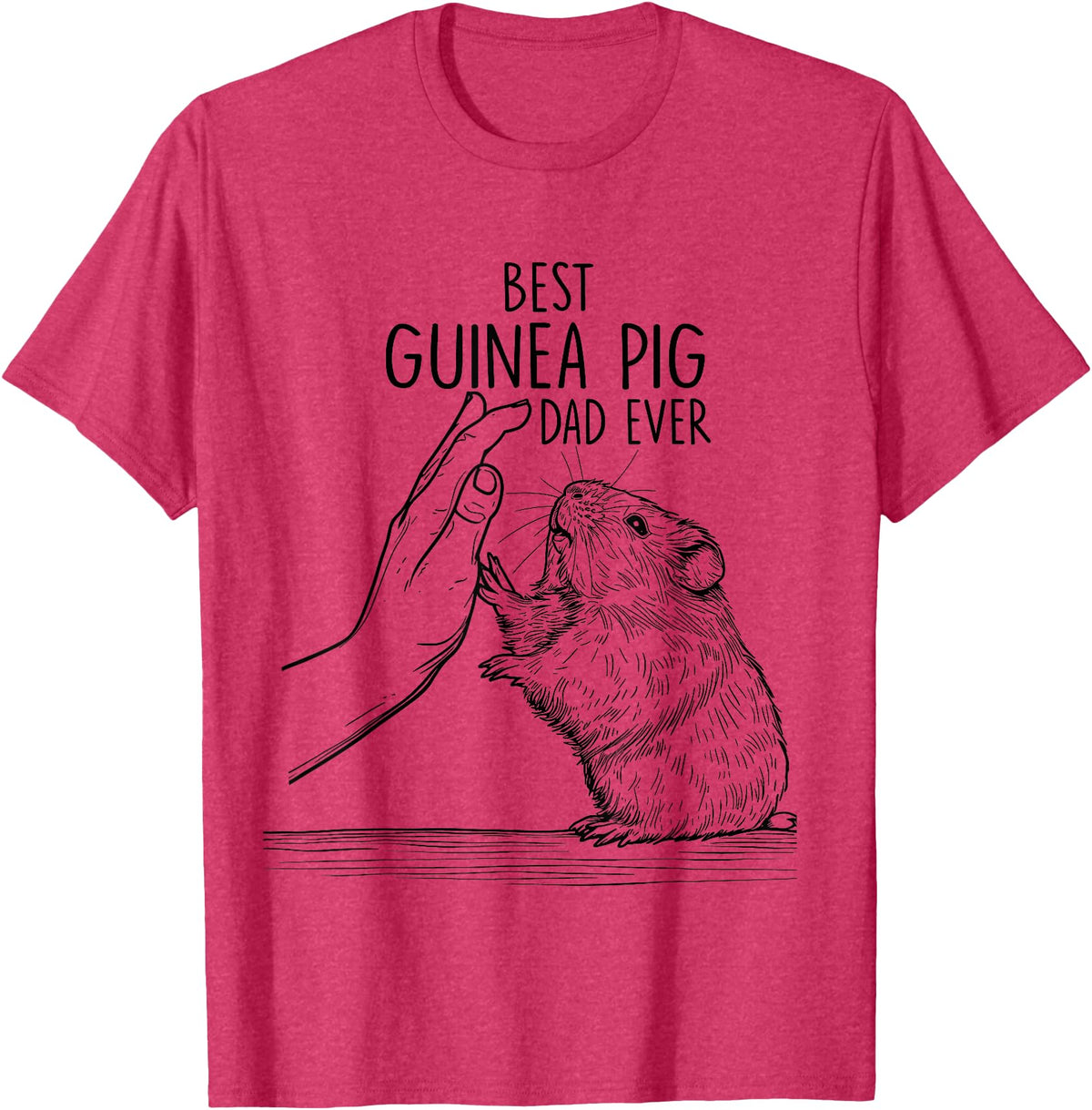 Funny Best Guinea Pig Dad Ever Fathers Day Best Daddy T-Shirt - Red Heather