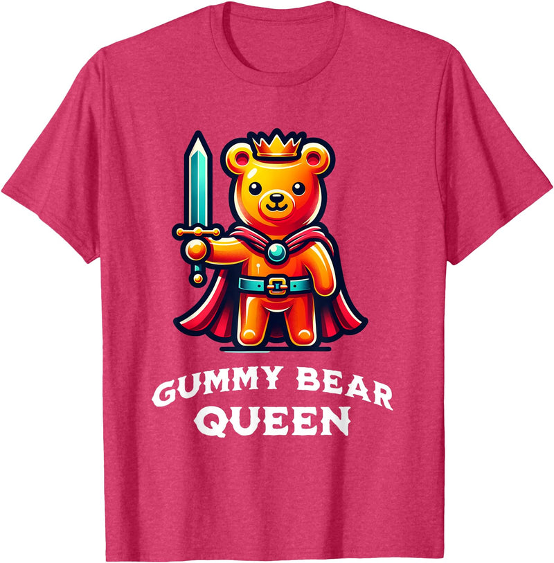Gummy Bear Funny Quote Gummy Bear Queen Funny Gummy Bear Lovers Saying Illustration T-Shirt - Red Heather