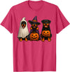 Halloween Shirt With Dogs Dog Ghost Shirt, Cute Halloween Rottweiler Ghost Dog Mom T-Shirt - Red Heather