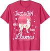 Pack A Punch Just A Girl Who Loves Llamas Llama Shirt Vintage T-Shirt - Red Heather
