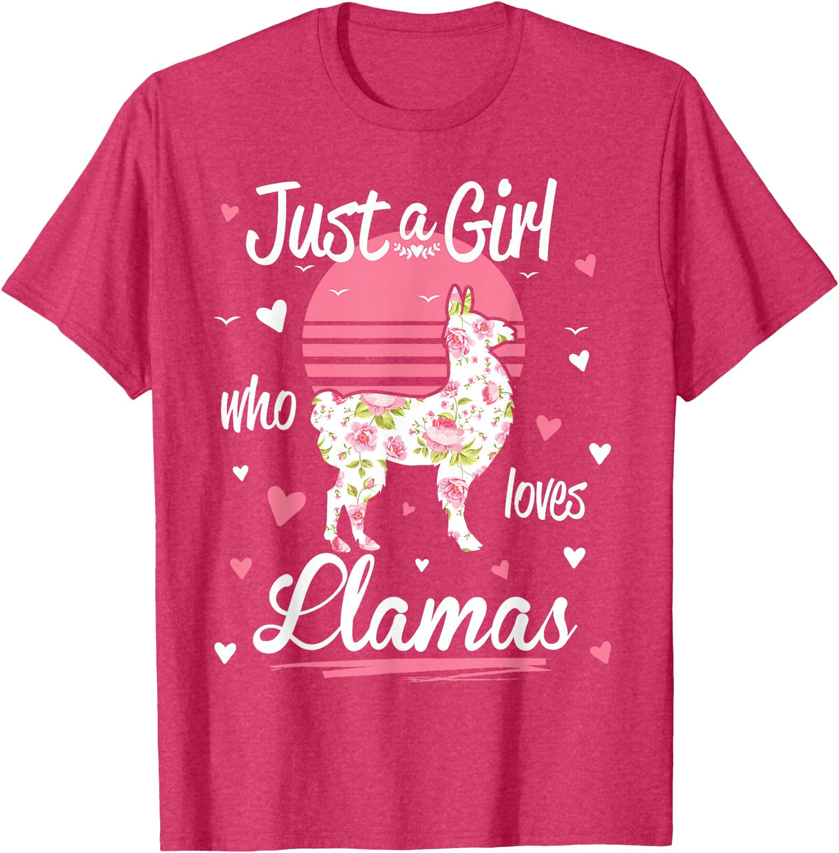 Pack A Punch Just A Girl Who Loves Llamas Llama Shirt Vintage T-Shirt - Red Heather